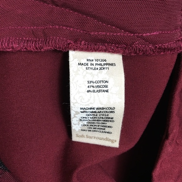 Soft Surroundings Cabernet Superla Stretch Pull-On Skinny Ankle Pants 
Size XS - Picture 5 of 6